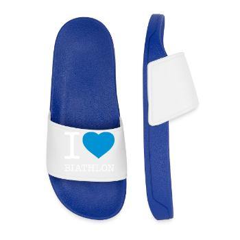 I LOVE BIATHLON - Men’s Pool Sliders - royal blue - Front