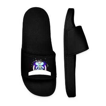 Papillon coloré avec champ d’écriture - Claquettes Homme - noir - Devant
