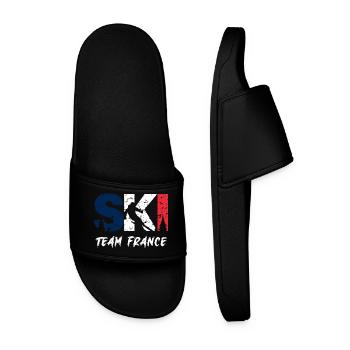 Ski Team France Emblem - Men’s Pool Sliders - black - Front