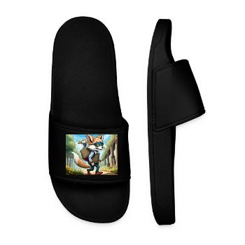german nursery rhymes illustrated comic Bake, Bake - Men’s Pool Sliders - black - Front