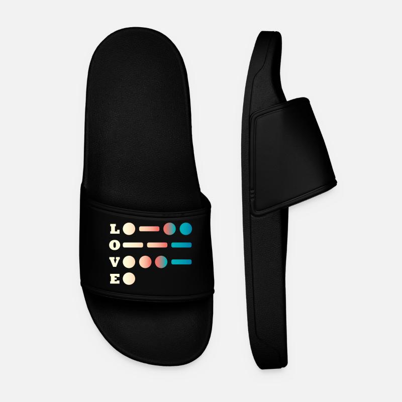 Aimer le code Morse - Claquettes Homme - noir