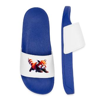 panda roux origami géométrique 3d - Claquettes Homme - bleu roi - Devant