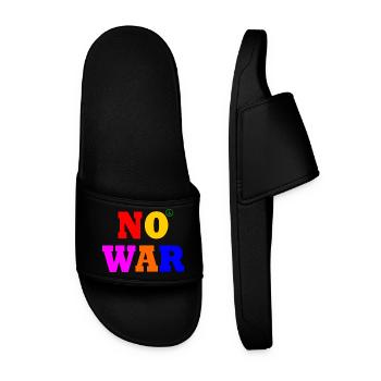 No war - Männer Badelatschen - Schwarz - Vorne