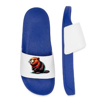 Beaver - Men’s Pool Sliders - royal blue - Front