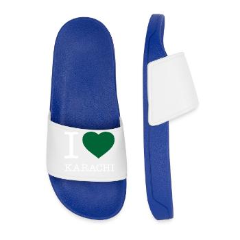 J’AIME KARACHI, Karachi, Pakistan - Claquettes Homme - bleu roi - Devant