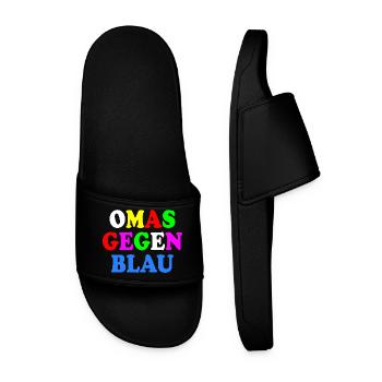 Omas gegen blau - Männer Badelatschen - Schwarz - Vorne