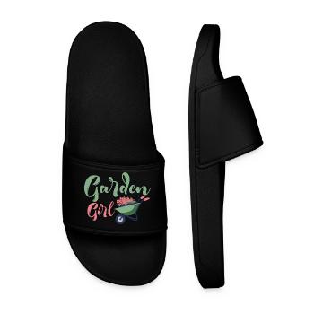 Garden Girl Botanical Gardening - Männer Badelatschen - Schwarz - Vorne