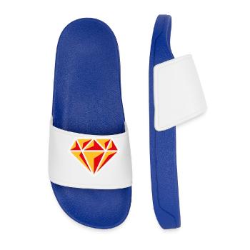 Diamant (Symbole Brillant de Pierre Précieuse / NEG Rouge 3C) - Claquettes Homme - bleu roi - Devant
