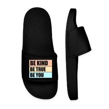Sois gentil, sois sincère, sois toi-même, un amour de soi inspirant - Claquettes Homme - noir - Devant
