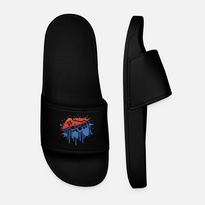 Gaming Retro - Men’s Pool Sliders - black