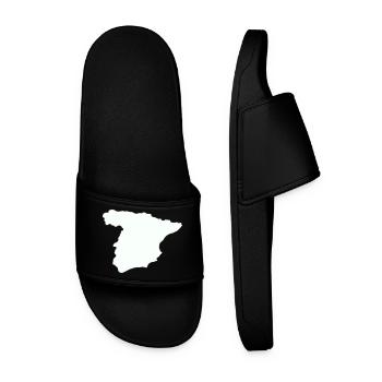 Spain Maps Silhouette Design - Men’s Pool Sliders - black - Front