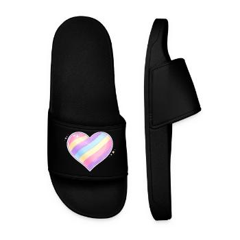 Ello_Heart - Männer Badelatschen - Schwarz - Vorne