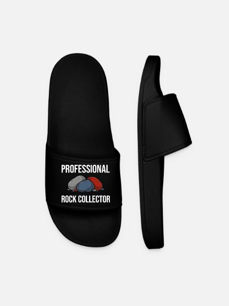 Professional Stones Collector Gift Geology - Men’s Pool Sliders - black