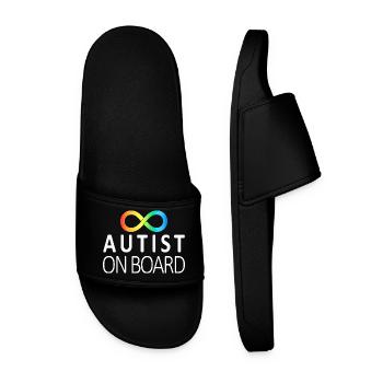 Autiste à bord : autocollants sur la neurodiversité - Claquettes Homme - noir - Devant