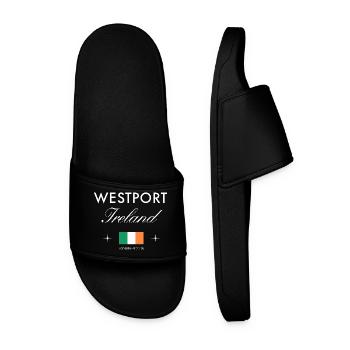 Westport Ireland Coordinates Travel Souvenir - Men’s Pool Sliders - black - Front