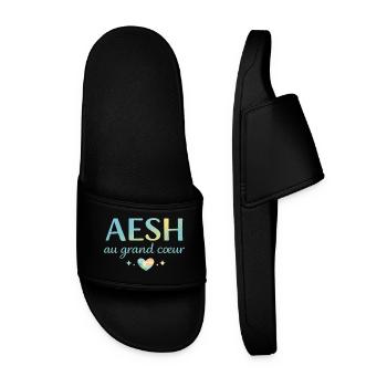AESH au grand cœur - Claquettes Homme - noir - Devant