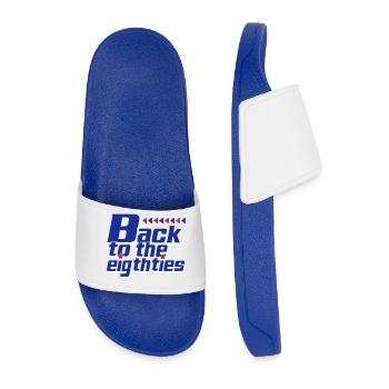 Back to the Eighties Retro - Men’s Pool Sliders - royal blue - Front
