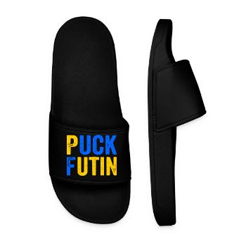 Puck futin - Männer Badelatschen - Schwarz - Vorne