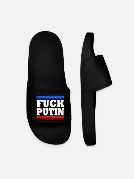 Fuck putin - Men’s Pool Sliders - black