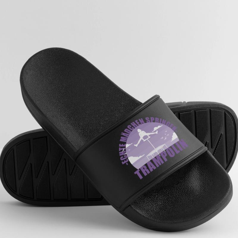 Echte Mädchen springen Trampolin Geschenk Männer Badelatschen