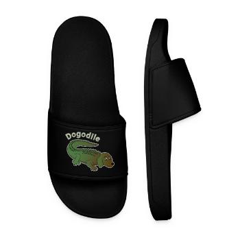 Dogodile Dog Crocodile Design - Men’s Pool Sliders - black - Front