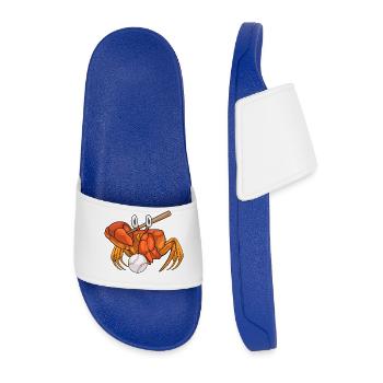 Crab Baseball Baseball Bat - Men’s Pool Sliders - royal blue - Front