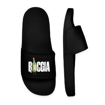 Bocciaspieler Bekleidung mit Boccia Kugeln Boccia - Männer Badelatschen - Schwarz - Vorne