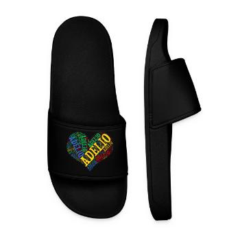 Adelio t-shirt t-shirt word cloud gift idea - Men’s Pool Sliders - black - Front