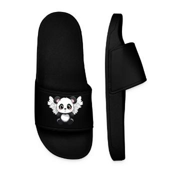 Panda avec des ailes qui ressemble à un ange - Claquettes Homme - noir - Devant