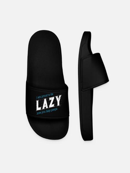 Proud to be lazy - Men’s Pool Sliders - black