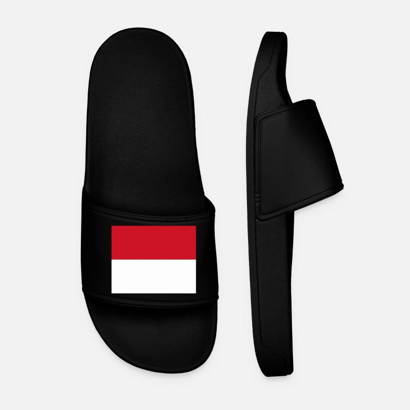 Monaco flag / Drapeau Monaco - Men’s Pool Sliders - black