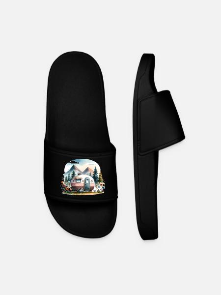 Camping Caravan - Men’s Pool Sliders - black