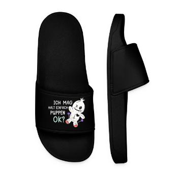 Voodoo Puppe Halloween Hexe Wicca Goth Spruch - Männer Badelatschen - Schwarz - Vorne