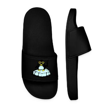 Beach Penguin Floe - Men’s Pool Sliders - black - Front