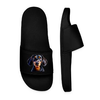 Dachshund dog pet charm intelligence loyalty snout - Männer Badelatschen - Schwarz - Vorne