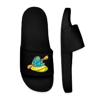 Frosch kleines Boot - Männer Badelatschen - Schwarz - Vorne
