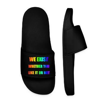 We Exist - Dégradé arc-en-ciel - Claquettes Homme - noir - Devant