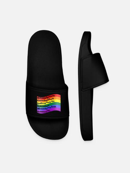 Gay Flag - Männer Badelatschen - Schwarz