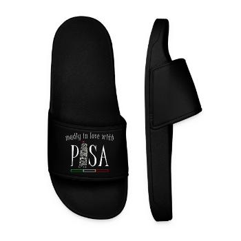 In love with Pisa, hand drawing, leaning tower - Men’s Pool Sliders - black - Front