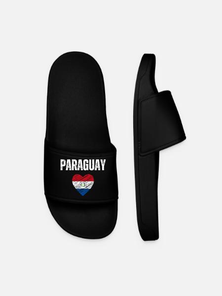 J’aime le Paraguay, drapeau du Paraguay - Claquettes Homme - noir