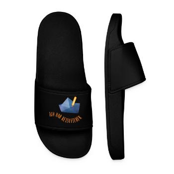 Fièvre de voyage Papier Bateau Vacances Cool Dictons Mer - Claquettes Homme - noir - Devant