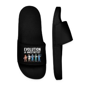 Evolution of Anaesthesiologists Illustration - Men’s Pool Sliders - black - Front