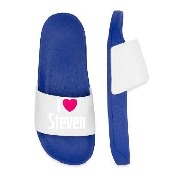 I Love Steven Pinkes Herz Ich liebe Steven - Männer Badelatschen - Königsblau - Vorne