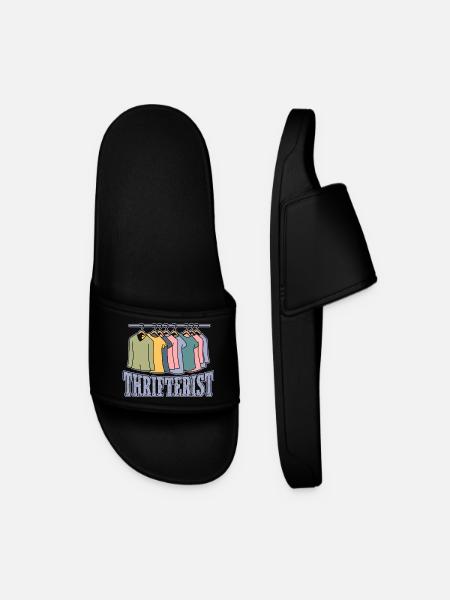 Thrift Shopper Thrifterist Thrift Store - Men’s Pool Sliders - black