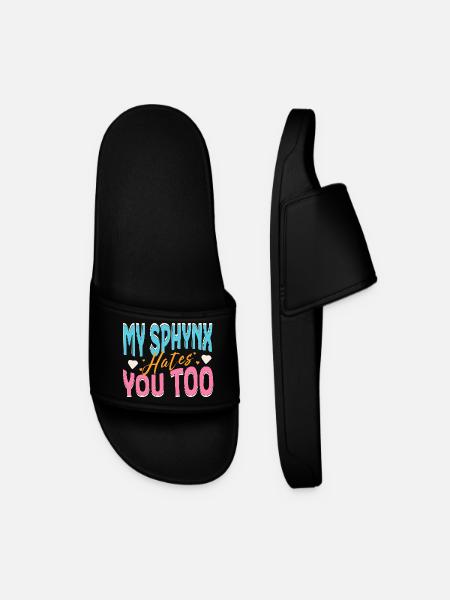 My Sphynx Cat Hates You Funny - Men’s Pool Sliders - black