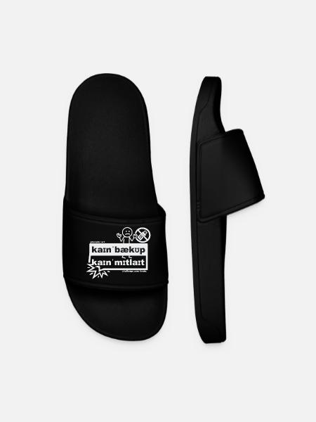 No backup, no pity - phonetic art - Men’s Pool Sliders - black