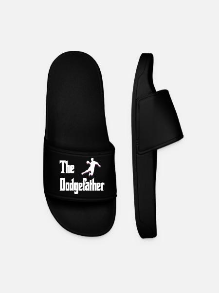Dodgefather Silhouette Design - Men’s Pool Sliders - black