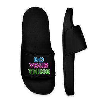 Do Your Thing Neon Lettering - Men’s Pool Sliders - black - Front
