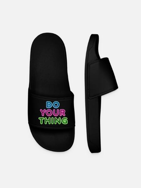 Do Your Thing Neon Schriftzug - Männer Badelatschen - Schwarz