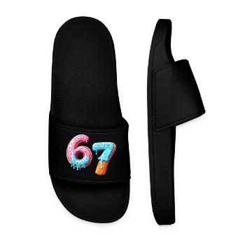 7th Birthday Boy 7 Years Old, I Was 6 Now In 7 - Men’s Pool Sliders - black - Front